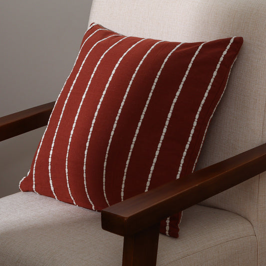 Funda Almohadón Rayas Bordada 45cm x 45cm