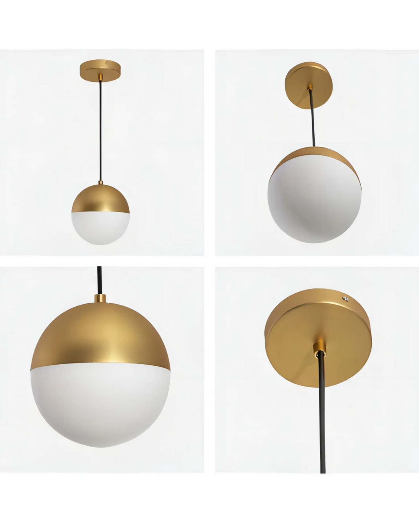 Colgante Techo Monaco Aluminio Vidrio Opal Dorado