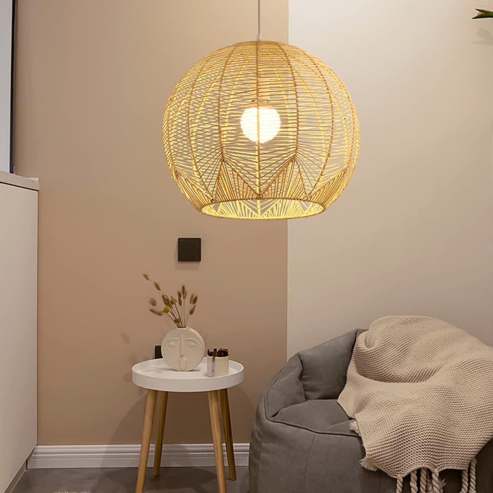 Lámpara Colgante Zen De Ratán Fibra Natural 42 Cm Natural