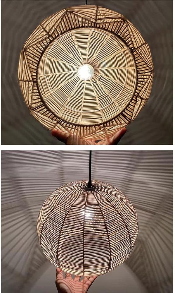 Lámpara Colgante Zen De Ratán Fibra Natural 42 Cm Natural