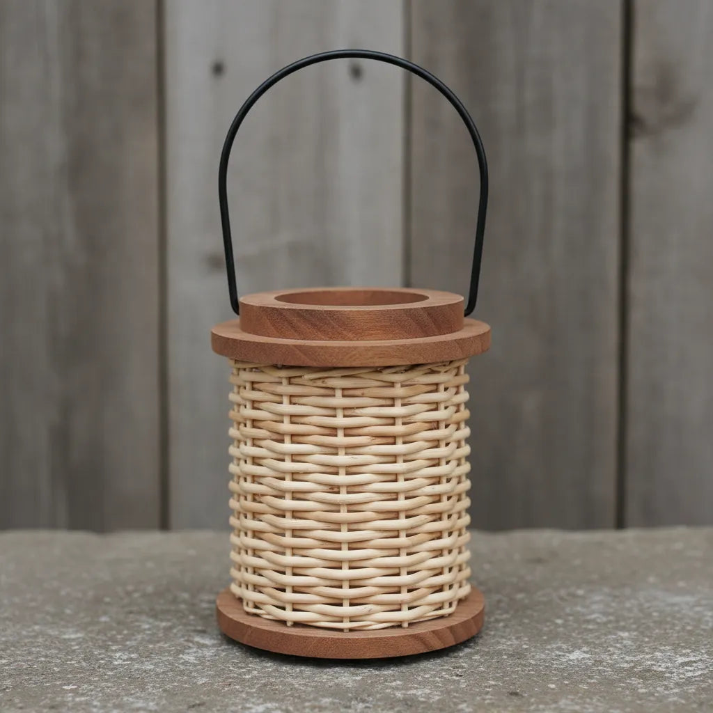 Fanal, Farol Ratan Madera Luz Interna guirnalda mini led