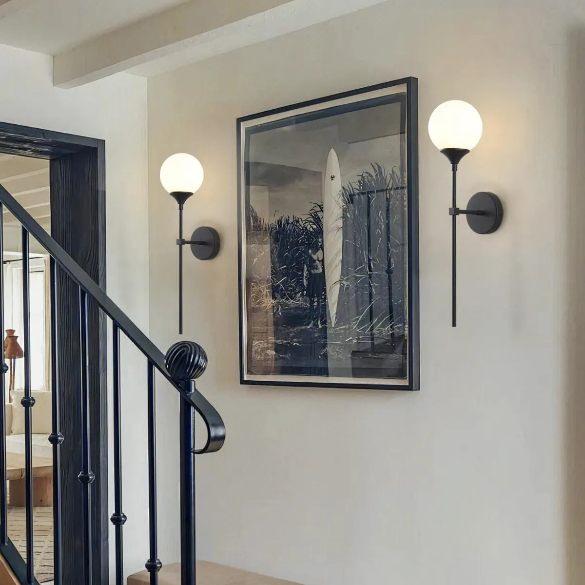 Aplique Pared Glasgow Esfera Globo Vidrio Opal