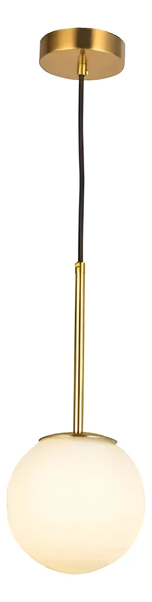 Colgante De Techo Viena Aluminio Y Bola Vidrio Opal 45 cm