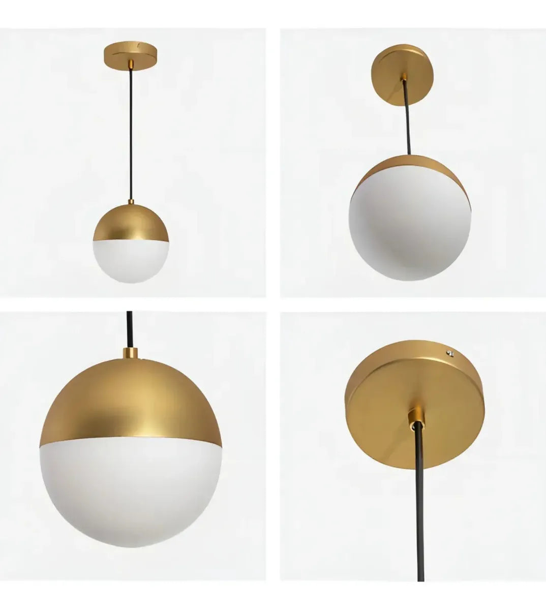 Colgante Techo Monaco Aluminio Vidrio Opal Dorado