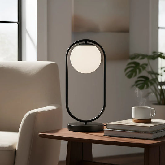 Lampara  de Mesa Oporto Globo Opal