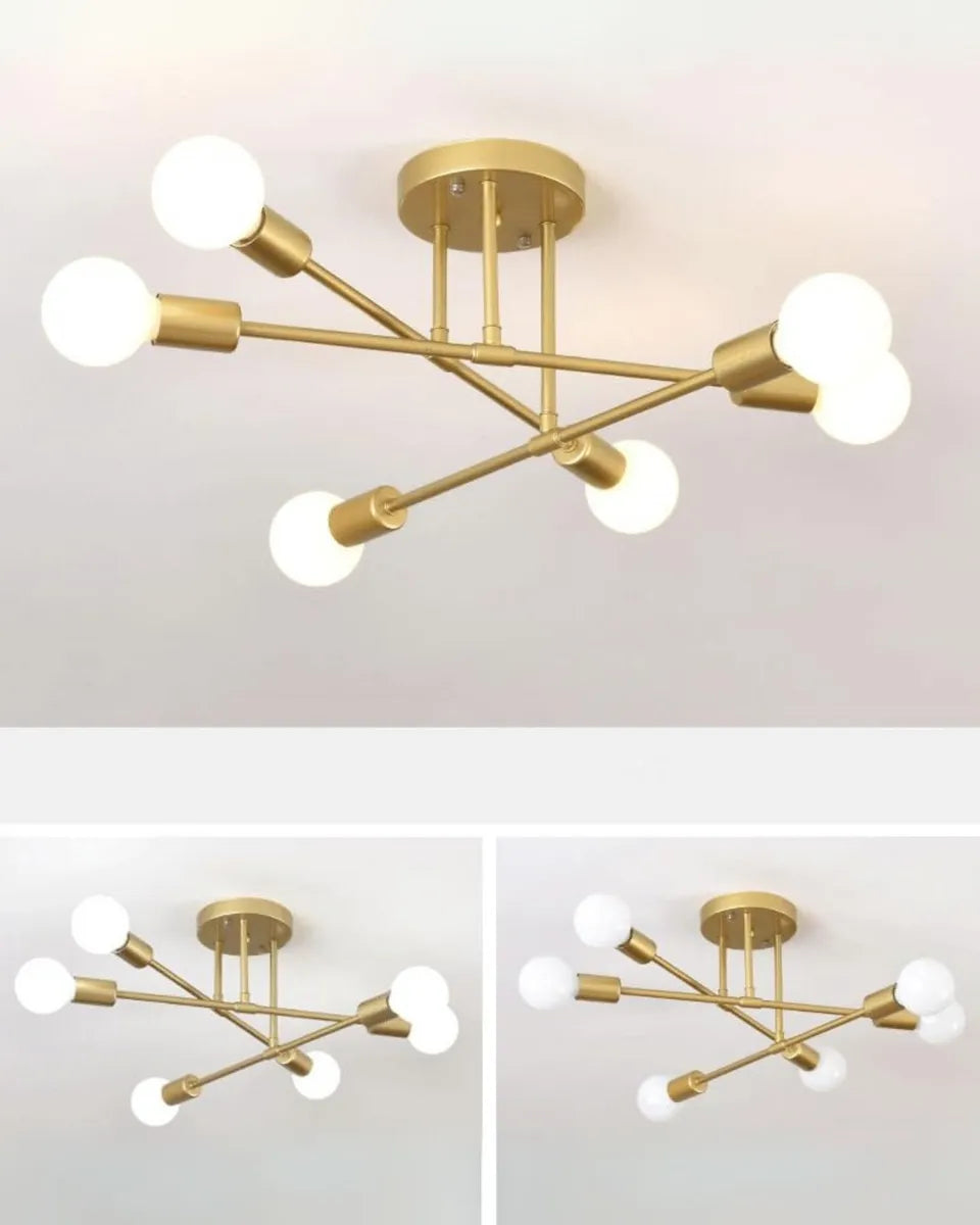 Lámpara Techo Zadar Araña Moderna 6 Luces