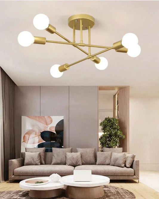 Lámpara Techo Zadar Araña Moderna 6 Luces