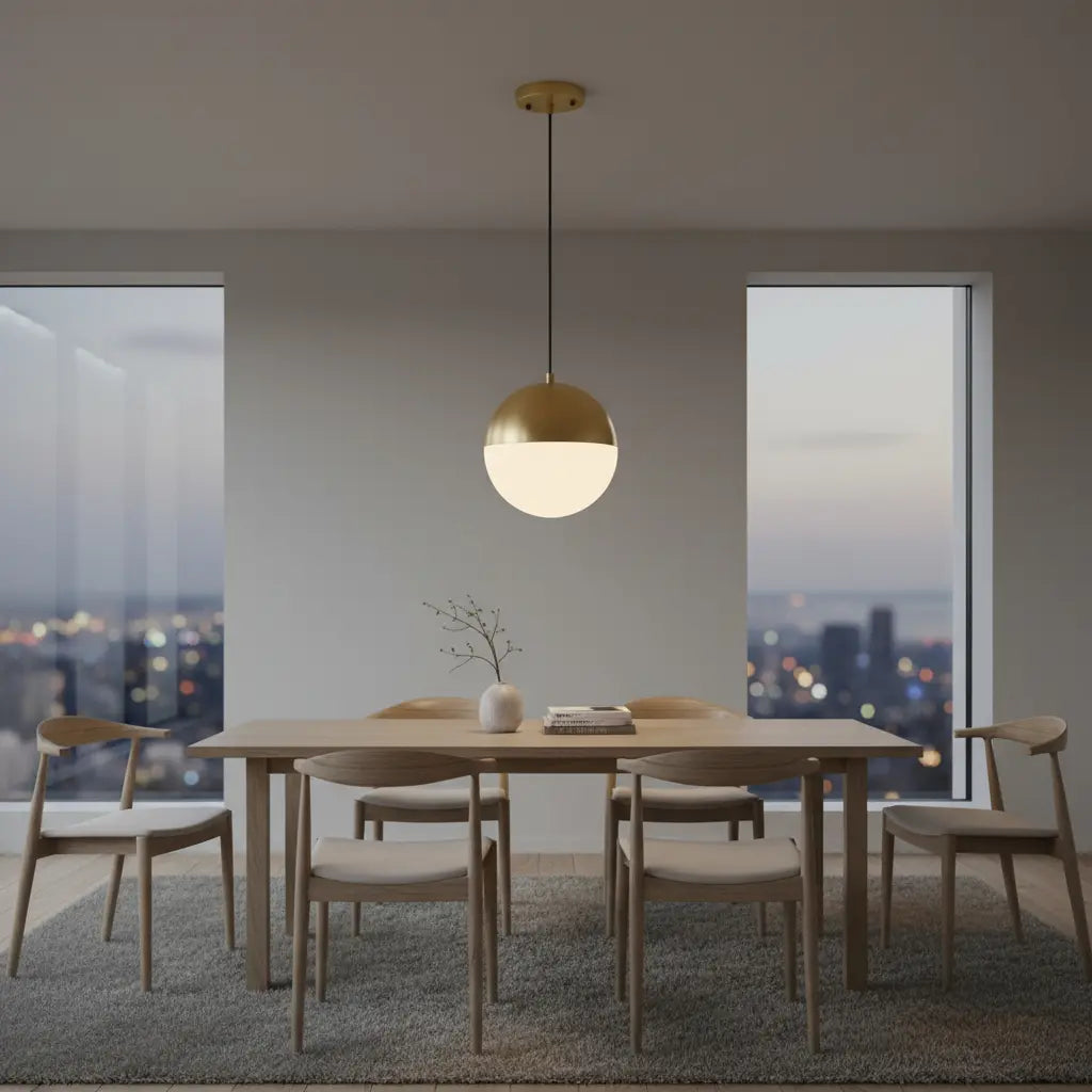 Colgante Techo Monaco Aluminio Vidrio Opal Dorado