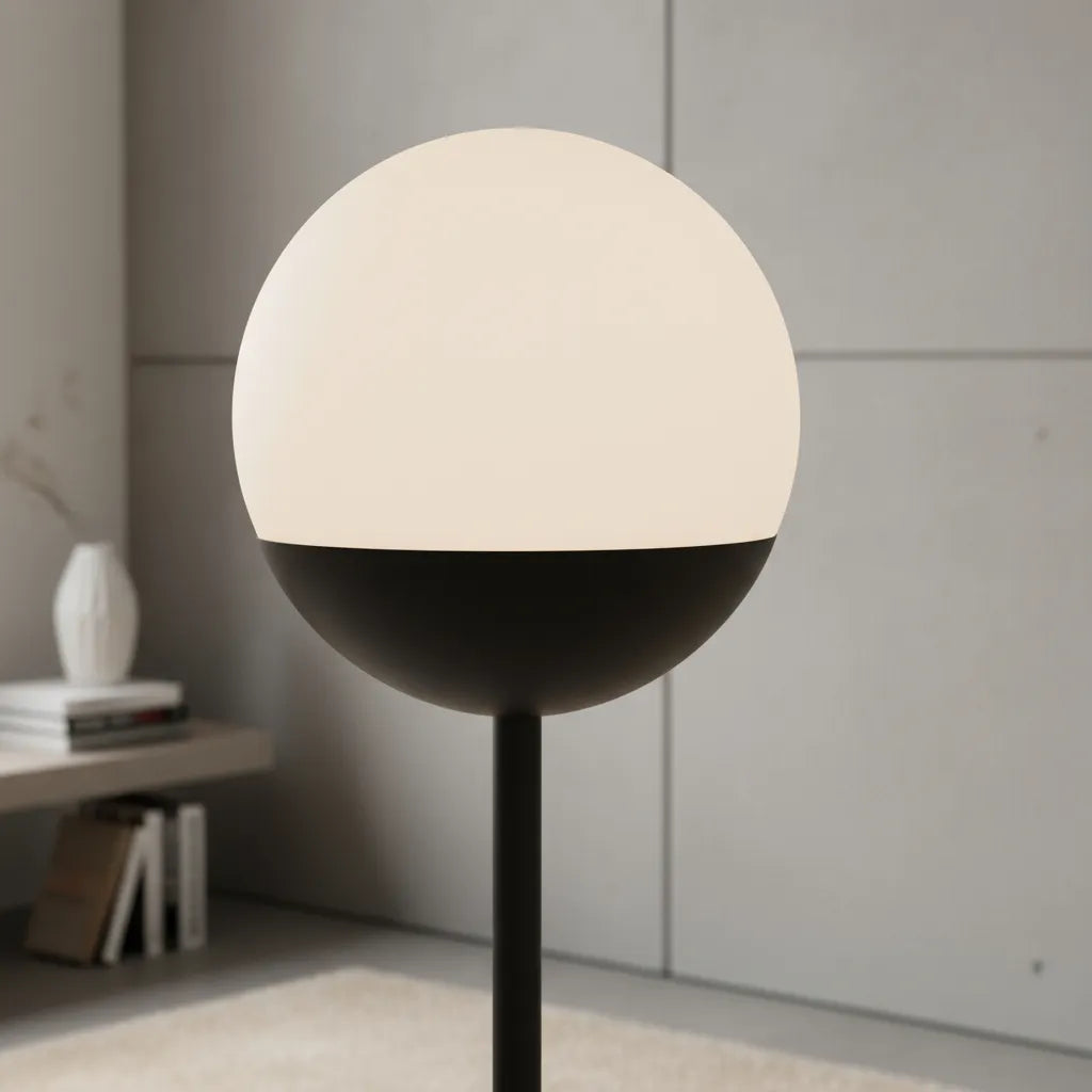 Lámpara De Pie Mónaco Vidrio Opal Art Déco