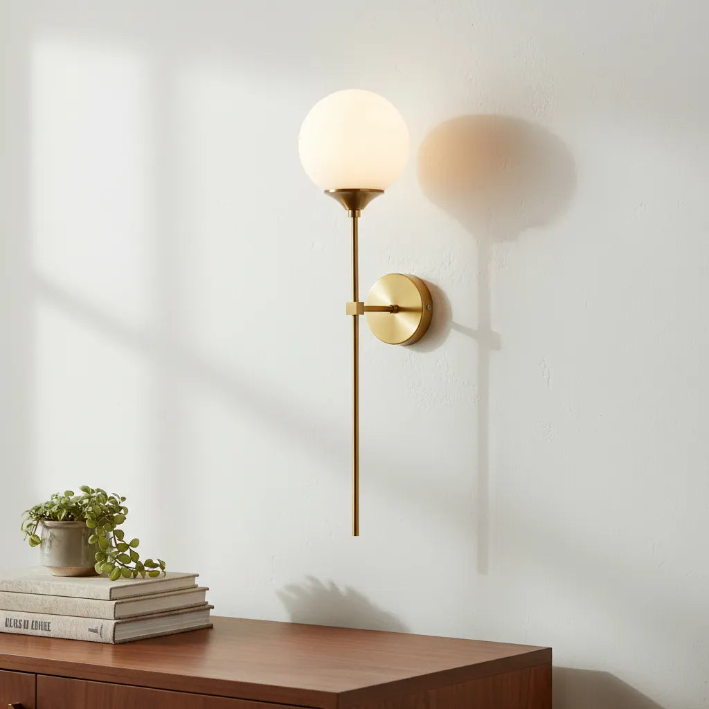 Aplique Pared Glasgow Esfera Globo Vidrio Opal