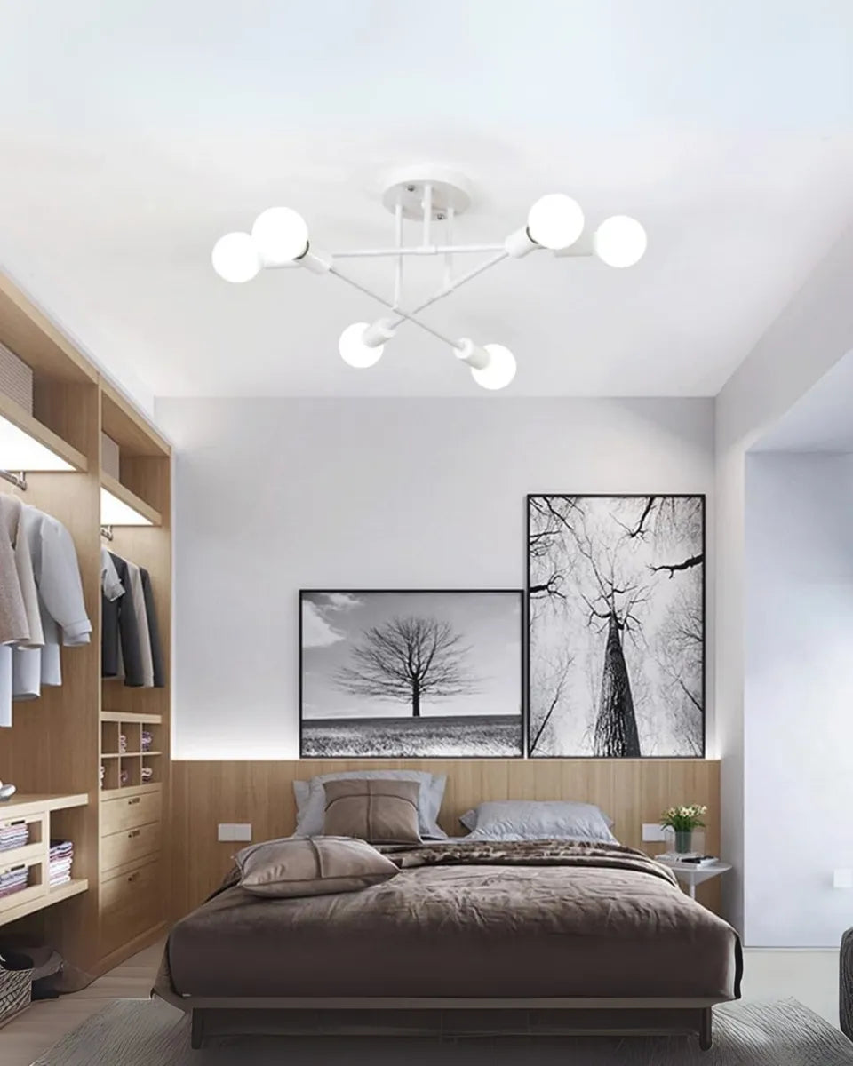 Lámpara Techo Zadar Araña Moderna 6 Luces