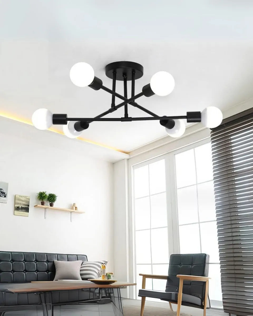 Lámpara Techo Zadar Araña Moderna 6 Luces