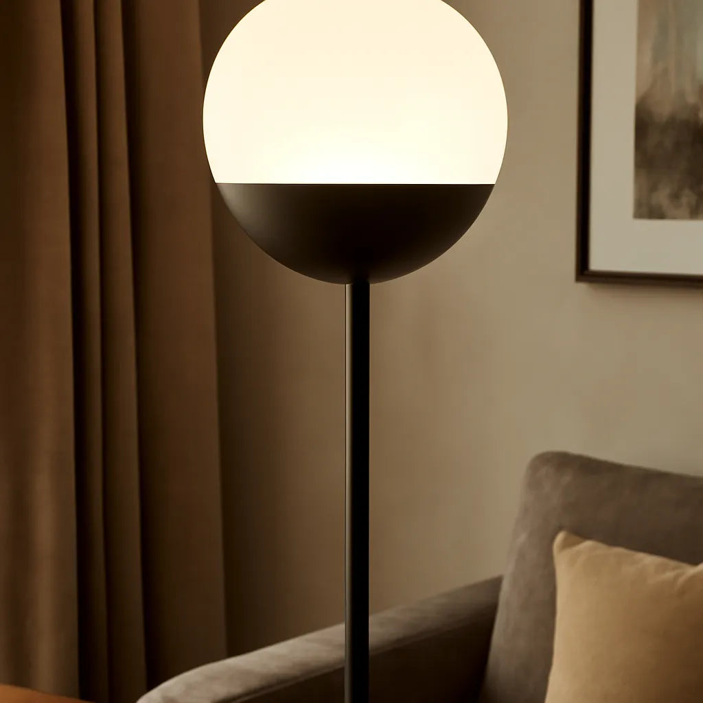 Lámpara De Pie Mónaco Vidrio Opal Art Déco