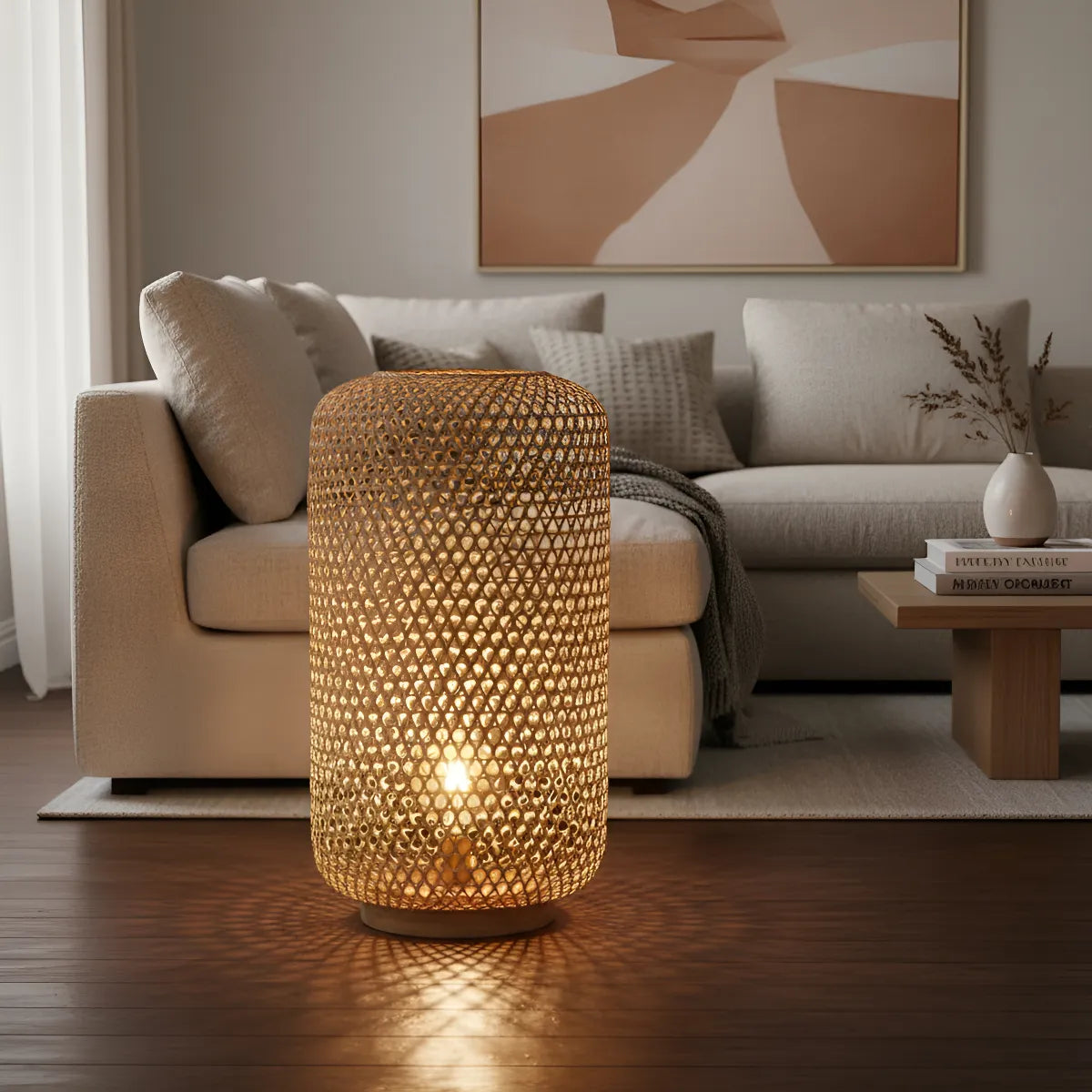 Lámpara Pie Bilbao Fibra Natural