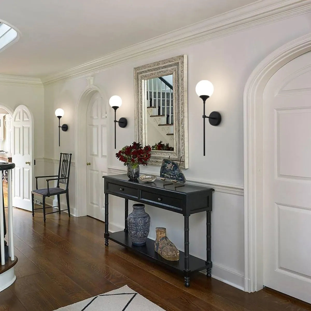 Aplique Pared Glasgow Esfera Globo Vidrio Opal