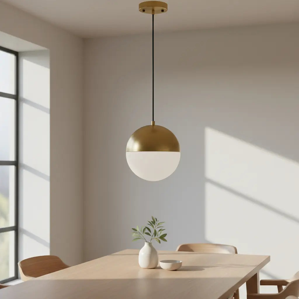 Colgante Techo Monaco Aluminio Vidrio Opal Dorado