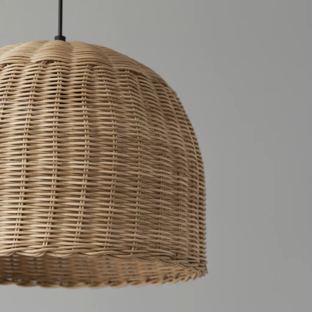 Colgante Techo Baamba De Fibra Natural Rustico Bambú Campana