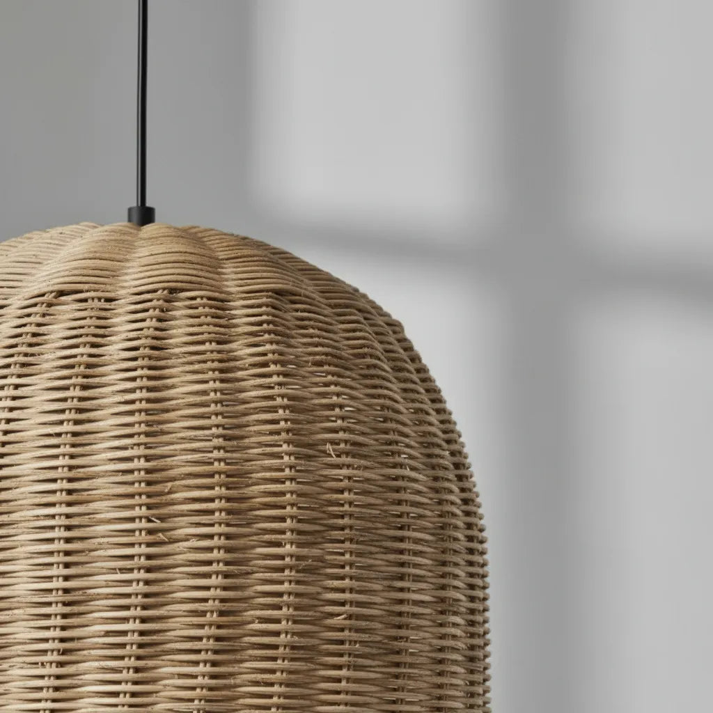 Colgante Techo Baamba De Fibra Natural Rustico Bambú Campana