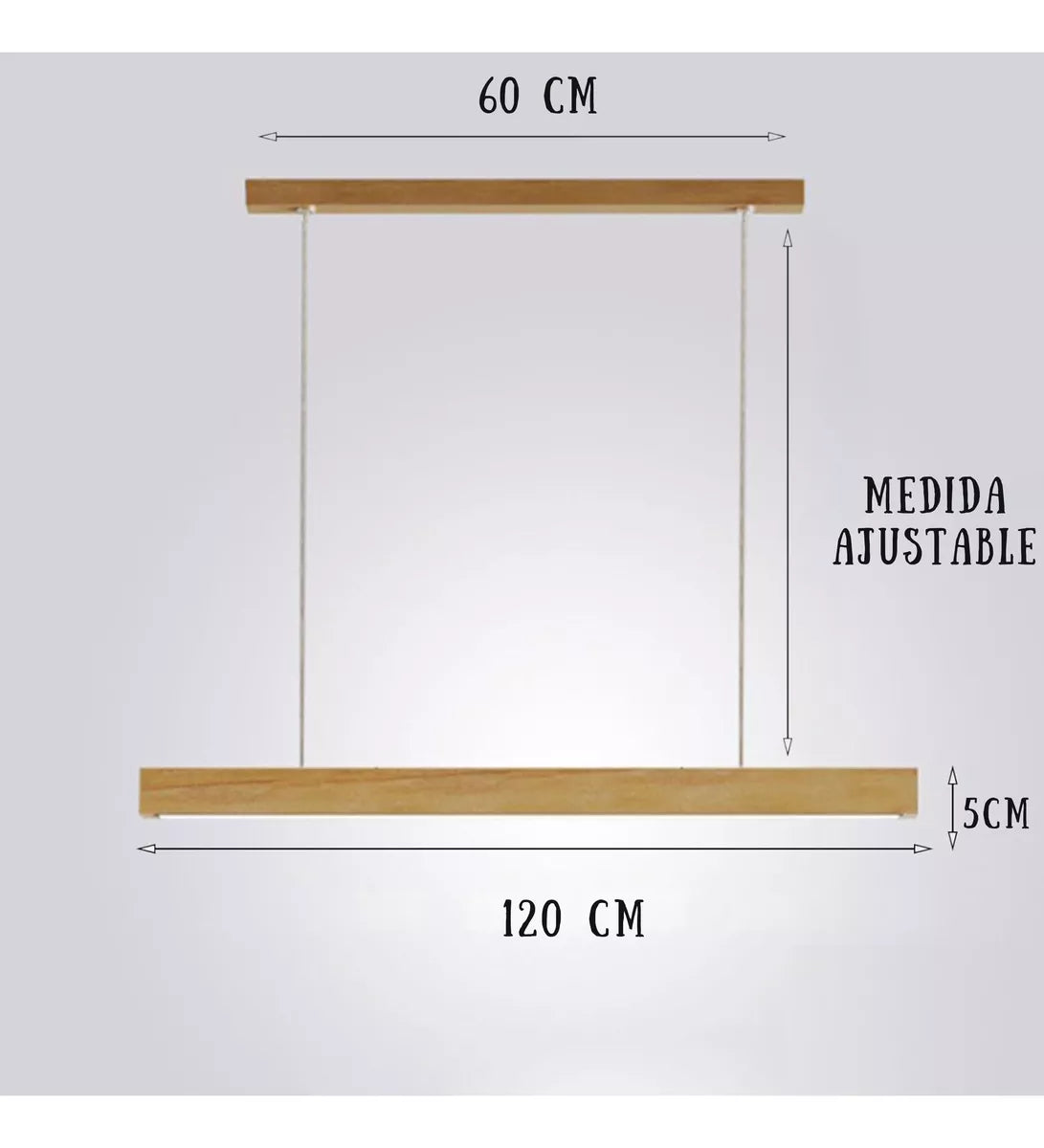 Lámpara Colgante Lineal Basilea Barra Led Madera