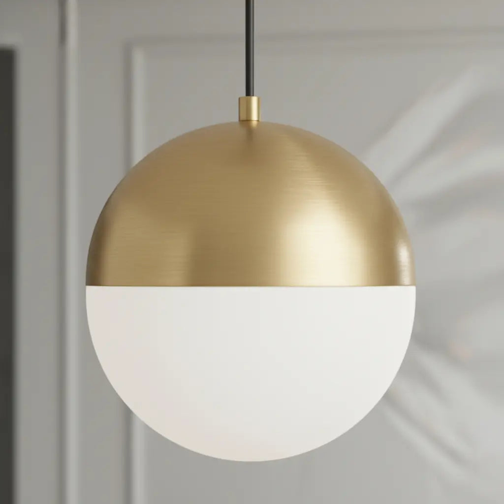 Colgante Techo Monaco Aluminio Vidrio Opal Dorado