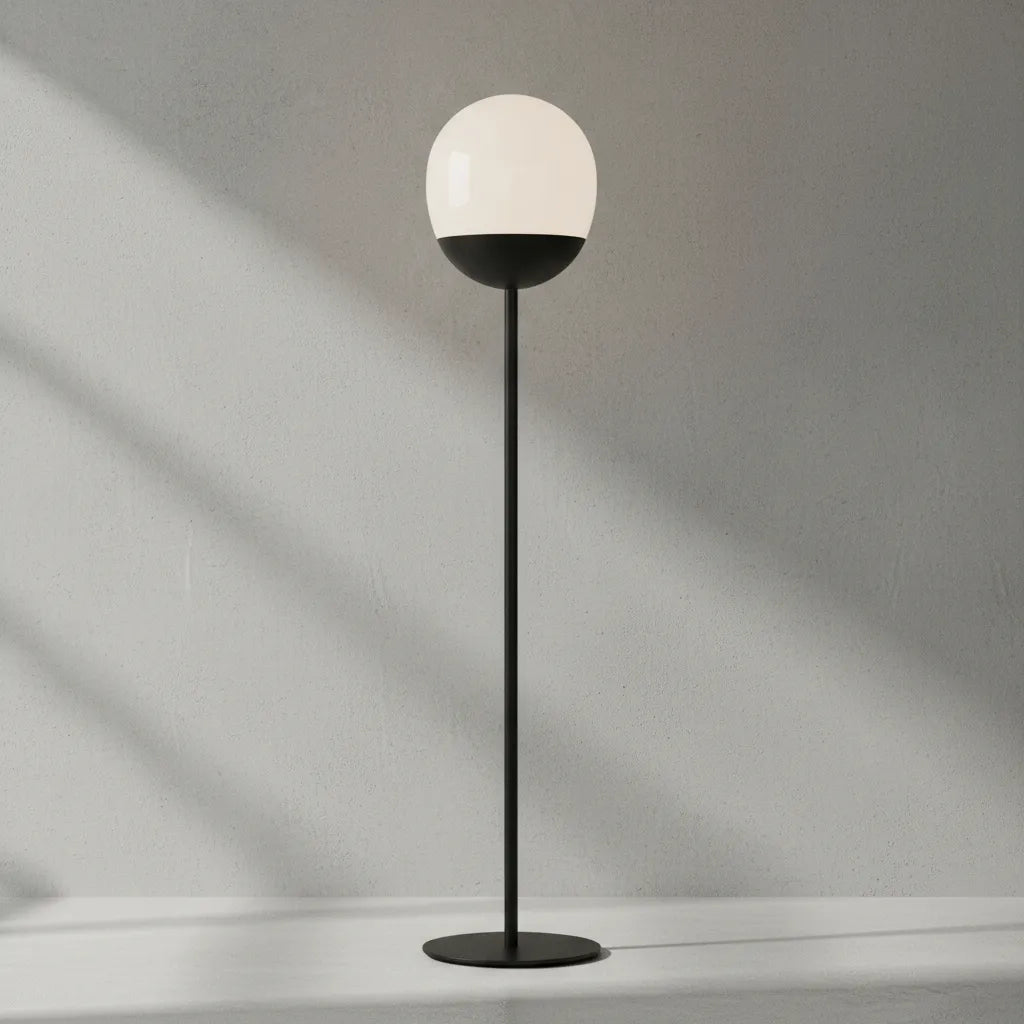 Lámpara De Pie Mónaco Vidrio Opal Art Déco