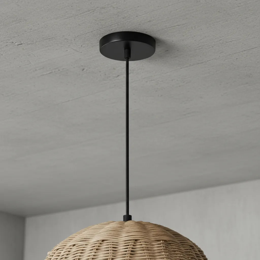 Colgante Techo Baamba De Fibra Natural Rustico Bambú Campana