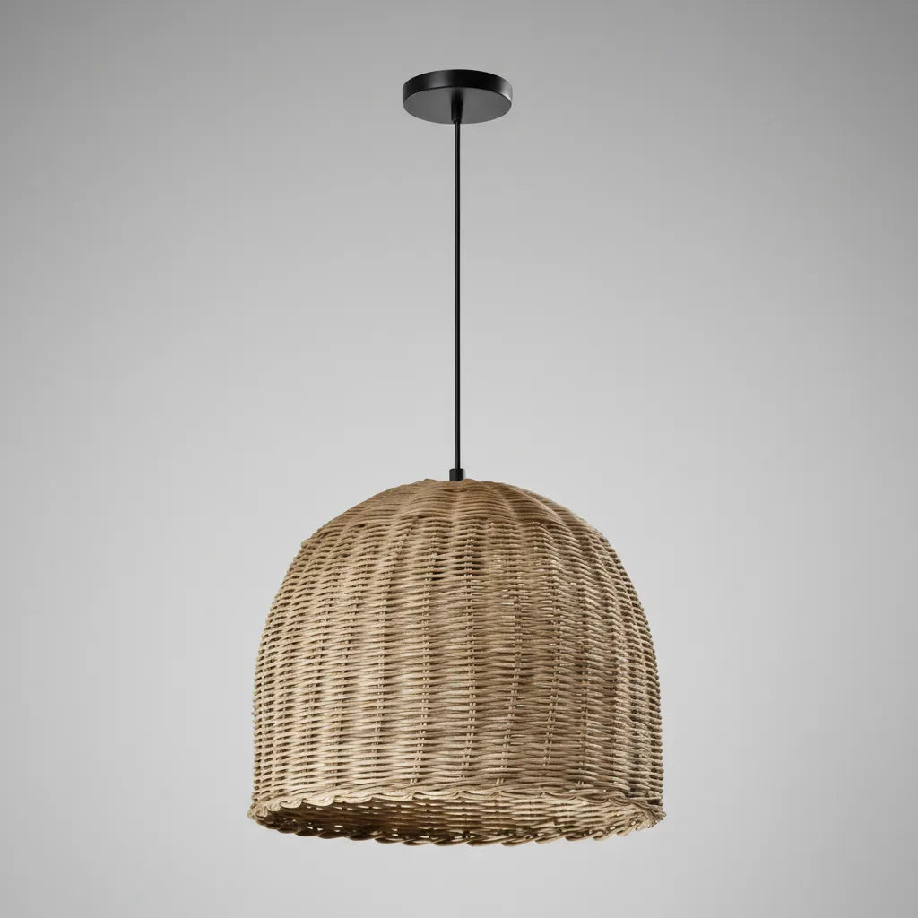 Colgante Techo Baamba De Fibra Natural Rustico Bambú Campana