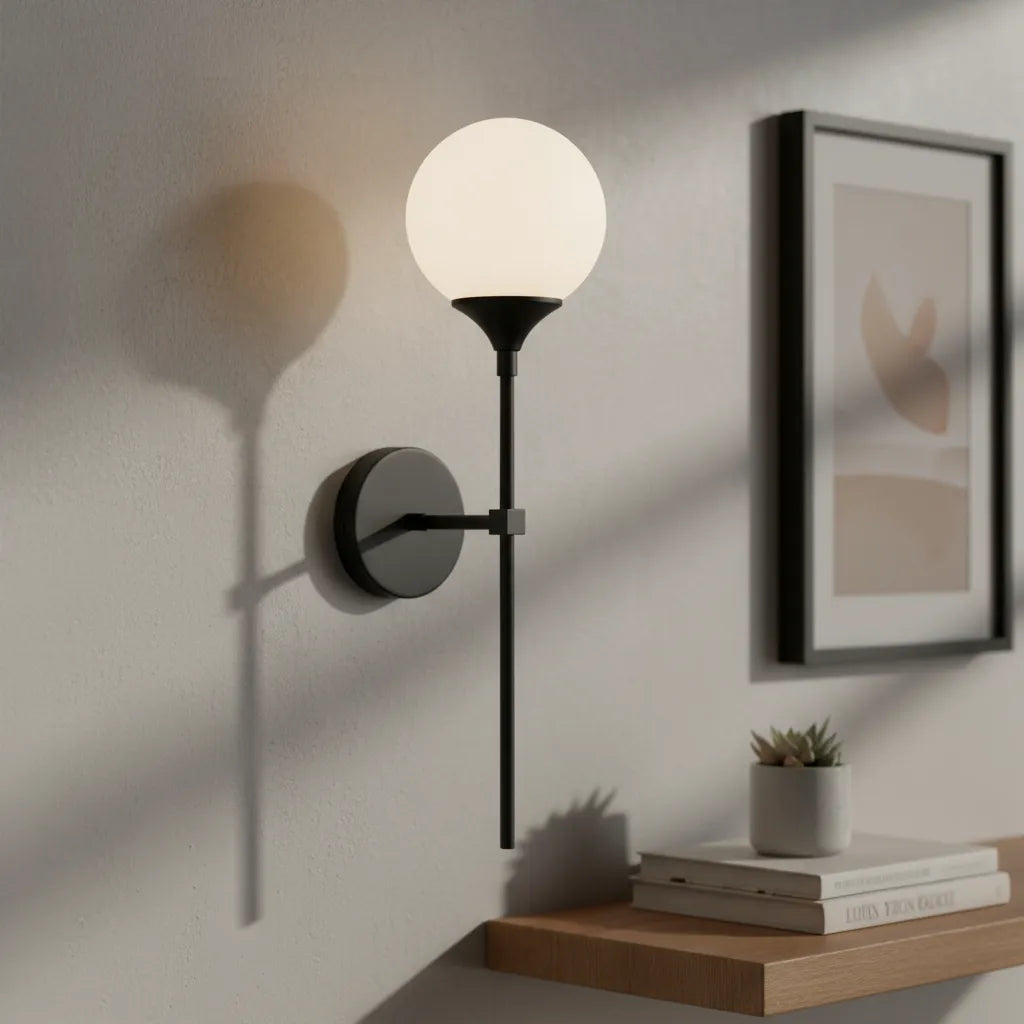 Aplique Pared Glasgow Esfera Globo Vidrio Opal