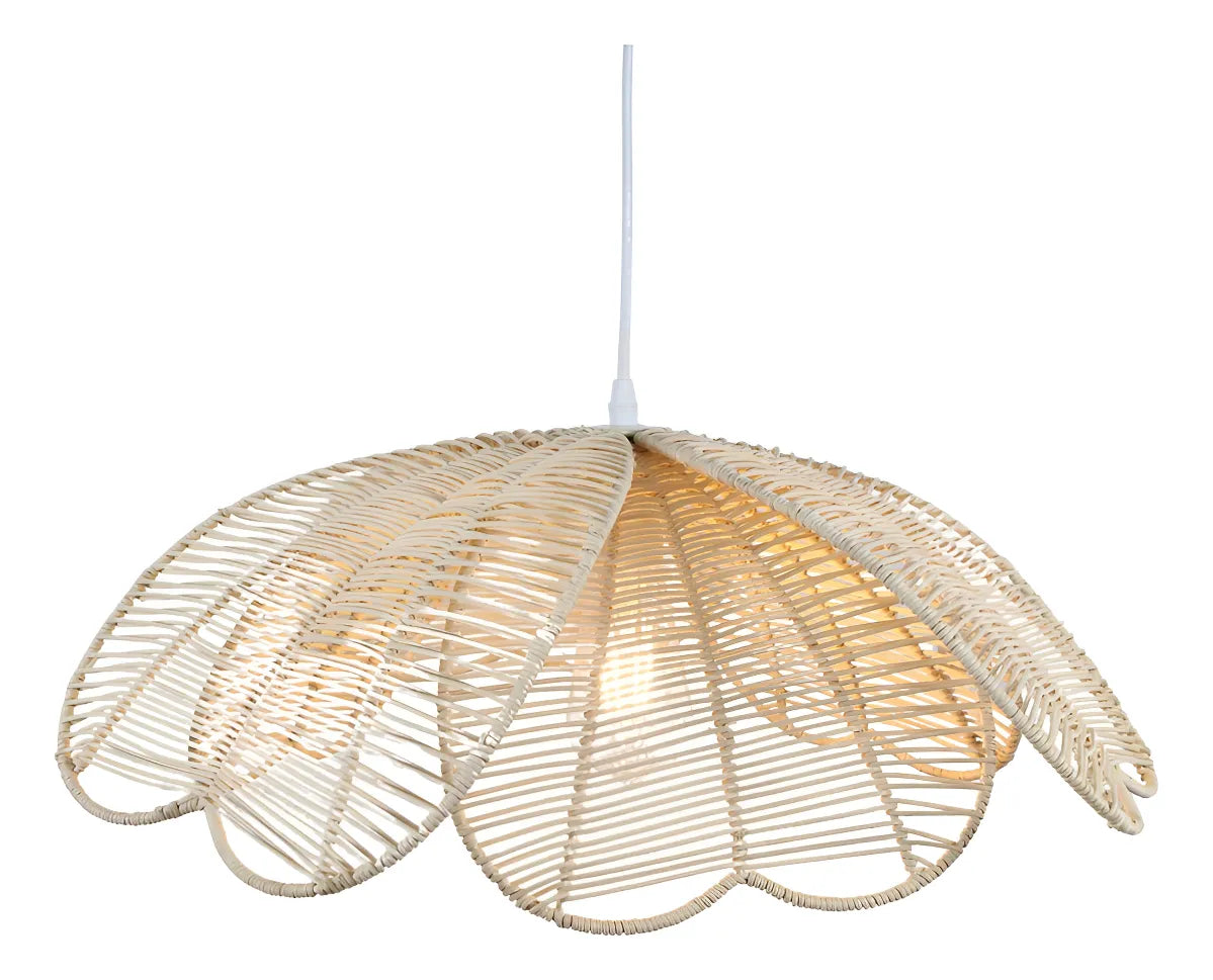 Colgante Techo Fiore De Fibra Natural Ratán Mimbre Petalos