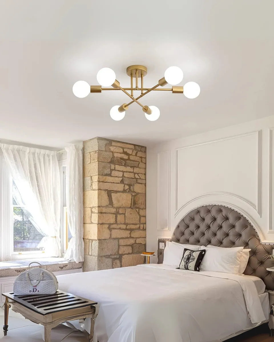 Lámpara Techo Zadar Araña Moderna 6 Luces