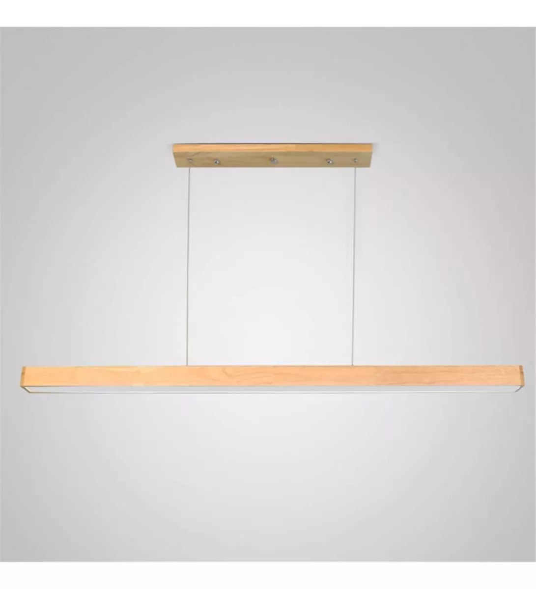 Lámpara Colgante Lineal Basilea Barra Led Madera