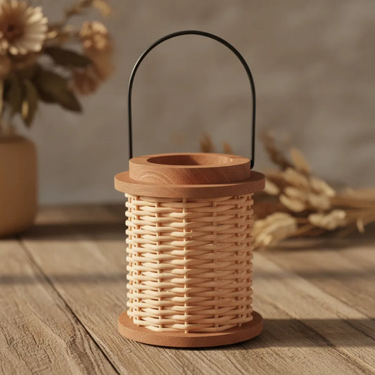 Fanal, Farol Ratan Madera Luz Interna guirnalda mini led