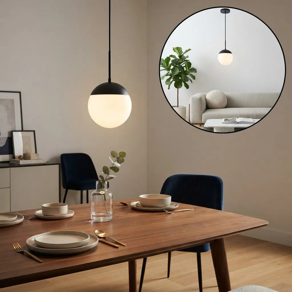 Colgante Techo Monaco Aluminio Vidrio Opal Dorado