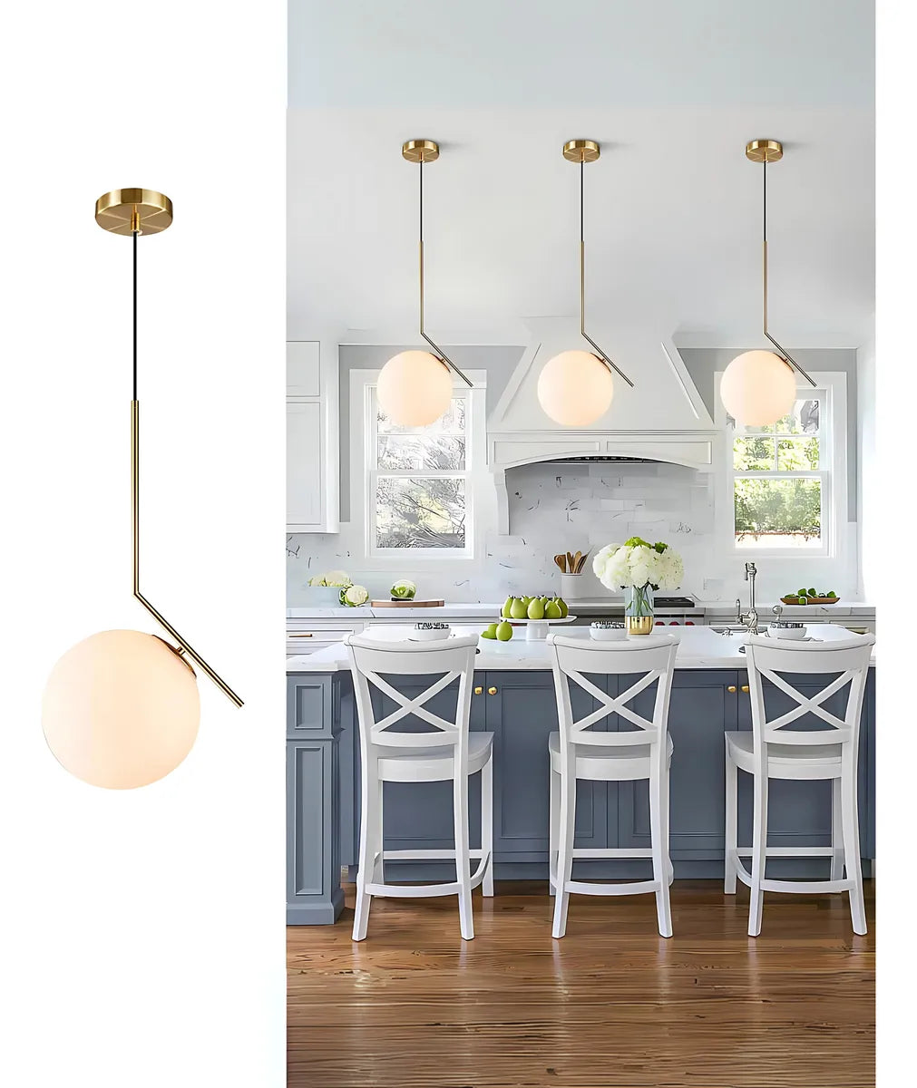 Colgante Lámpara Techo Montecarlo Globo Esfera Vidrio Opal