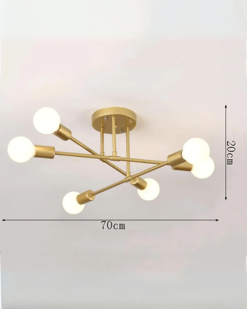 Lámpara Techo Zadar Araña Moderna 6 Luces
