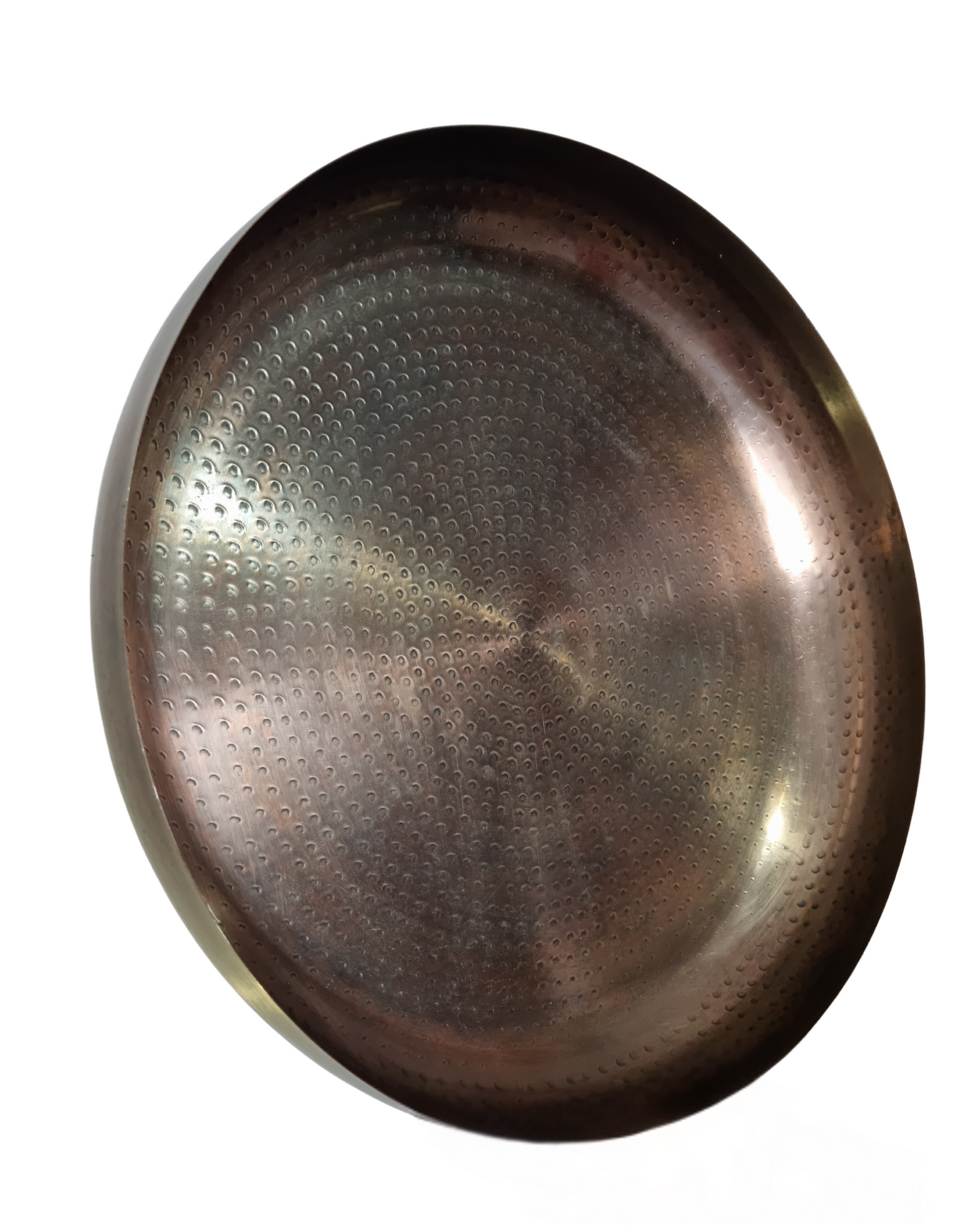 Bandeja Decorativa Aluminio Dorado Cobre Martillada 36.5x6,5
