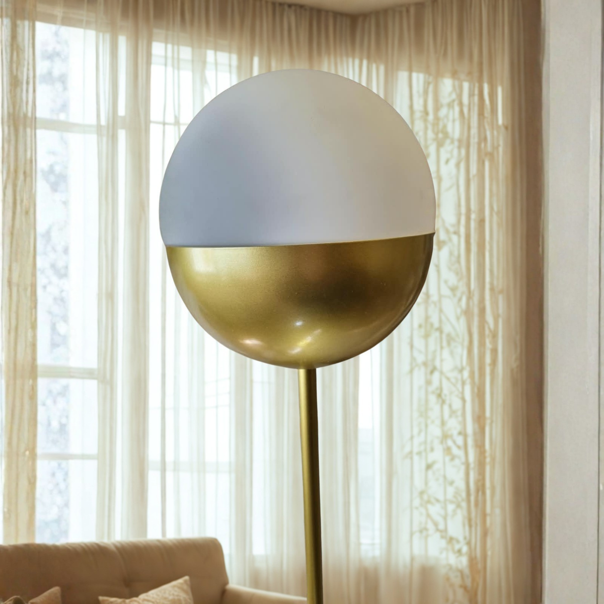 Lámpara De Pie Mónaco Vidrio Opal Art Déco