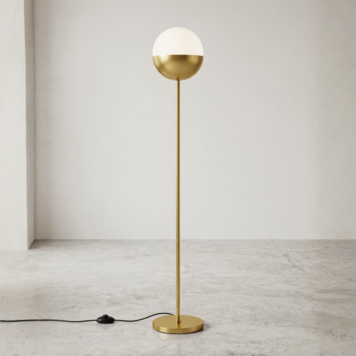 Lámpara De Pie Mónaco Vidrio Opal Art Déco