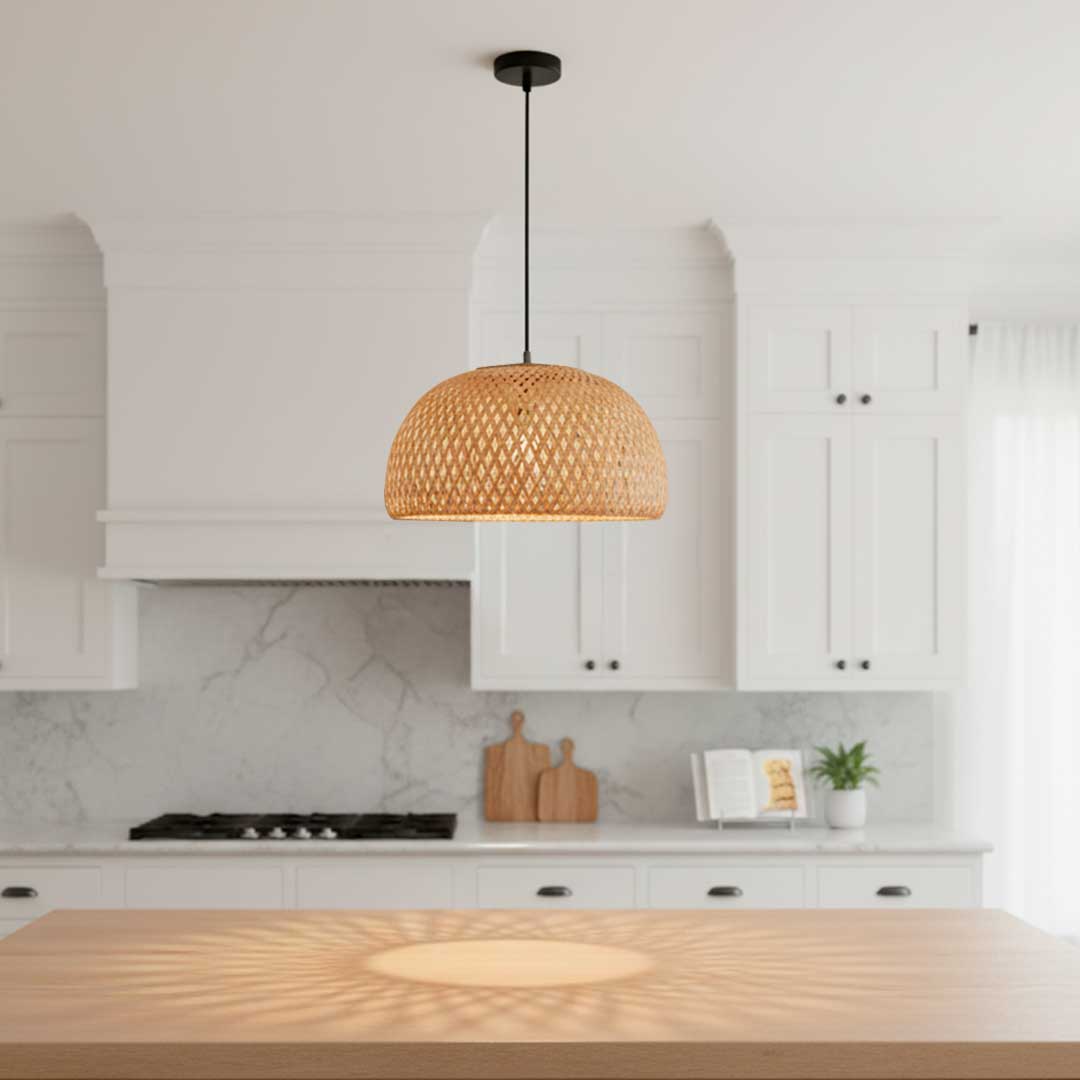 Lámpara Colgante Cairo 60cm Xl Fibra Natural Mimbre