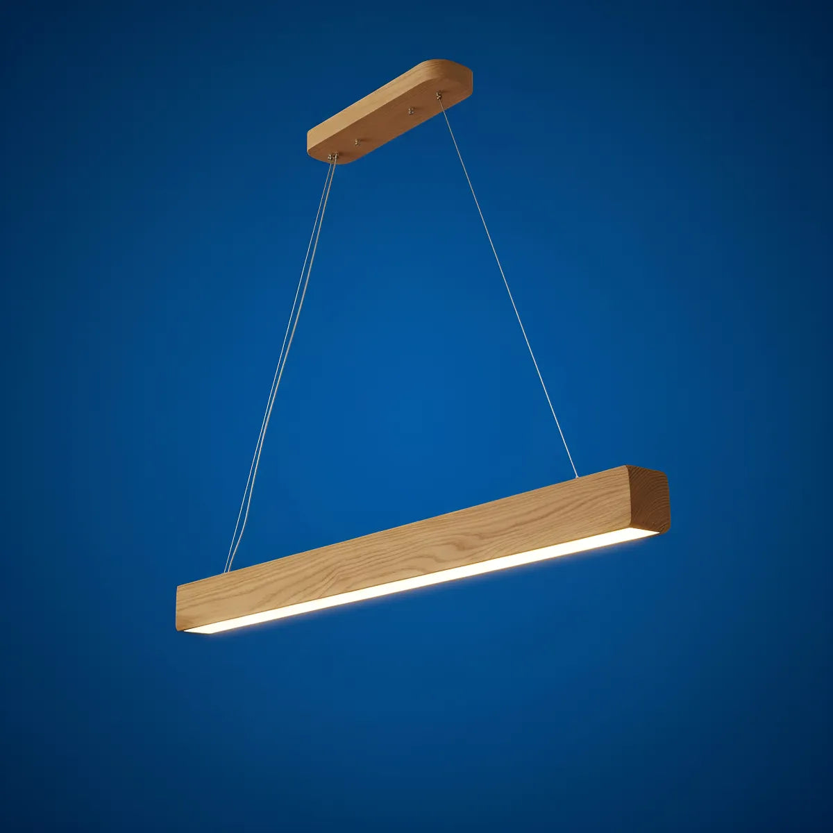 Lámpara Colgante Lineal Basilea Barra Led Madera