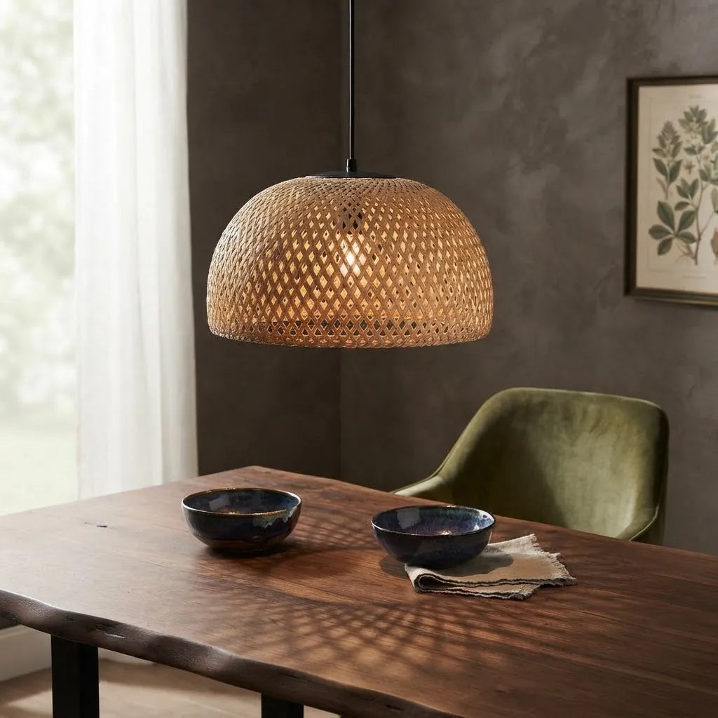 Lámpara Colgante Cairo 60cm Xl Fibra Natural Mimbre