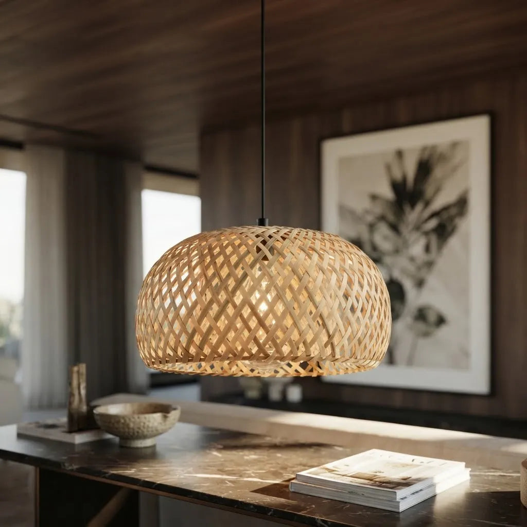 Lámpara Colgante Cairo 60cm Xl Fibra Natural Mimbre